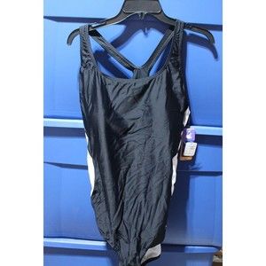 Speedo Women's Illusion Splice Ultraback one Piece, White , Size 18